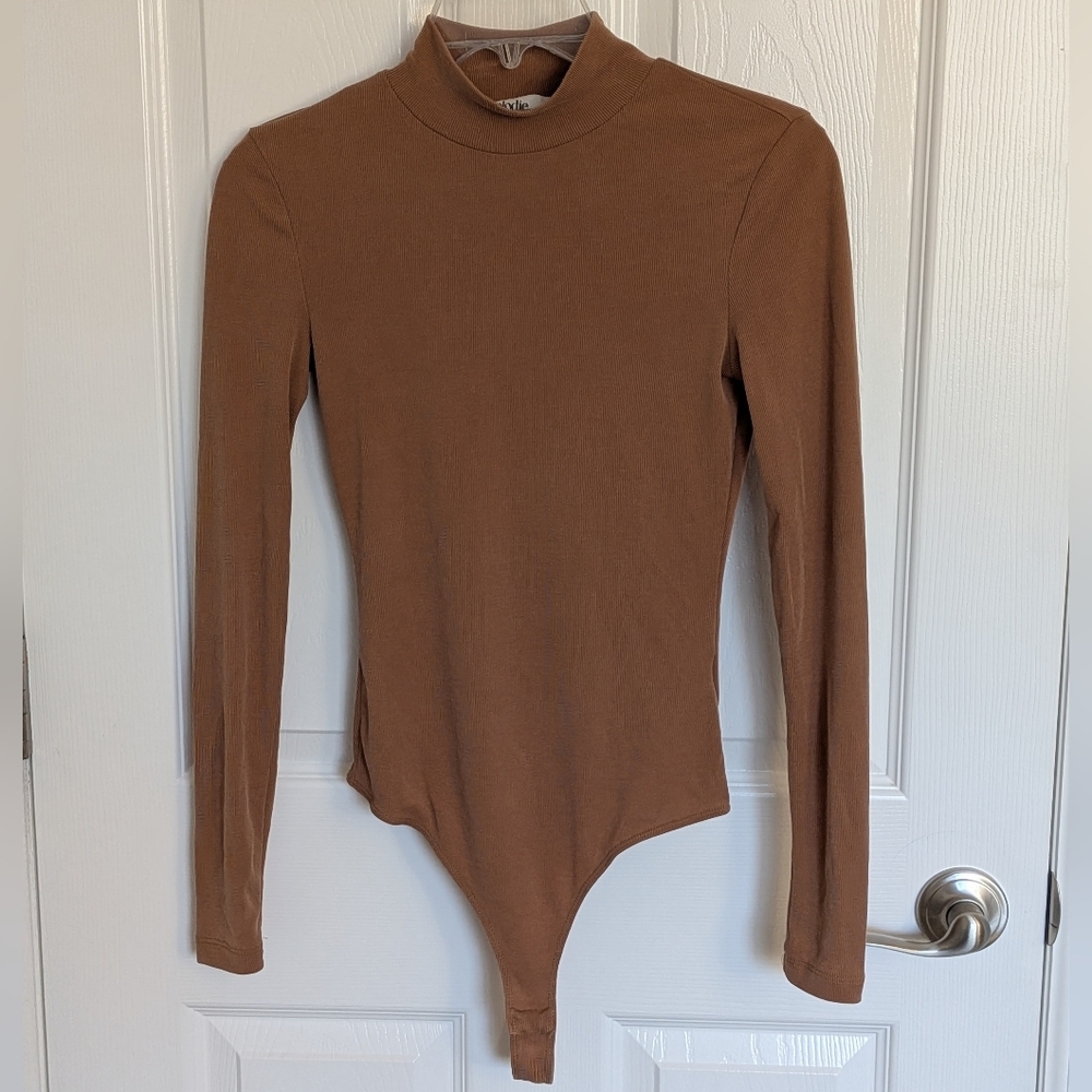 Elodie Camel Colored Ribbed Bodysuit - XS